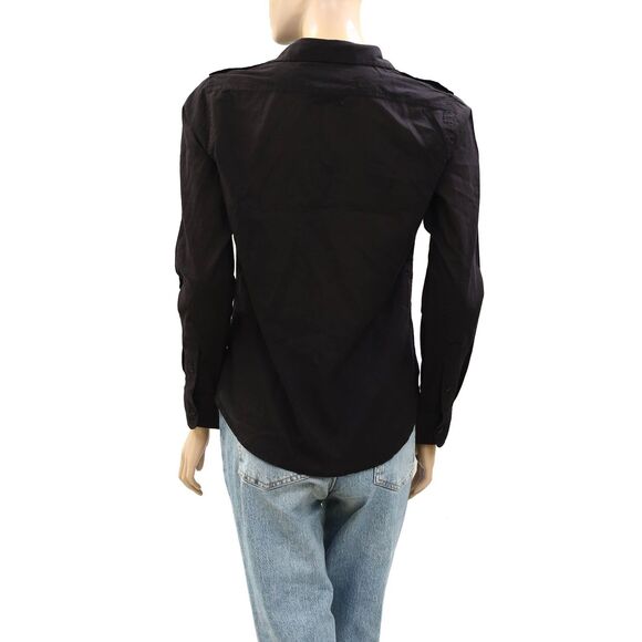 Nili Lotan Jora Tunic Shirt Top Cotton Long Sleeve Buttondown Black S NEW 283749 - Picture 8 of 9